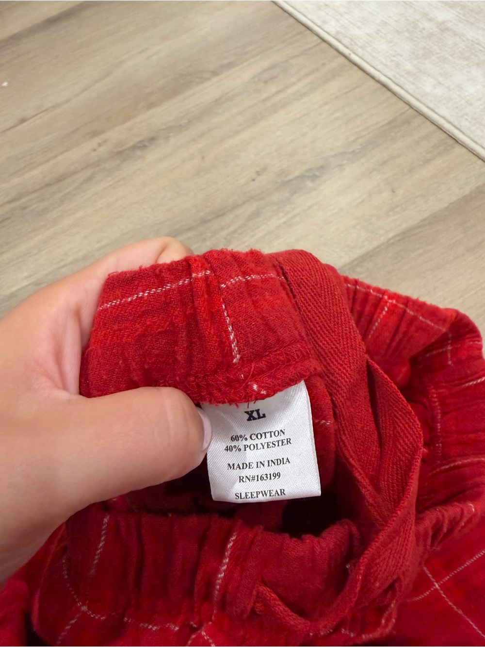 Target Red Plaid Wide-Leg Lounge Pants with Drawstring - Picture 2 of 2
